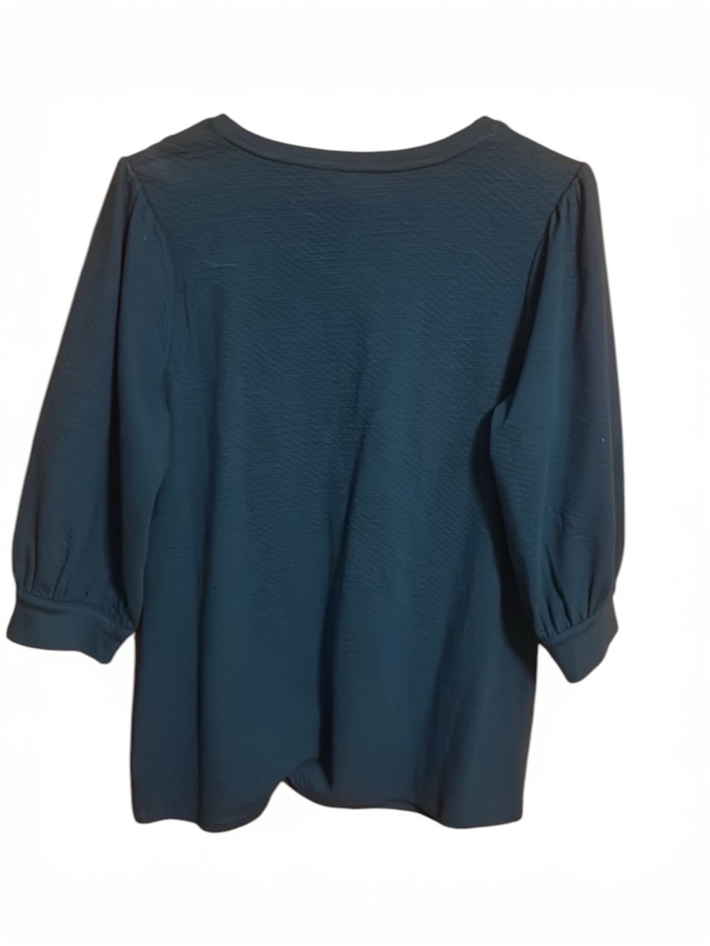 Time and Tru Teal Blue 3/4 Sleeve Pullover Puff Top - Picture 2 of 4